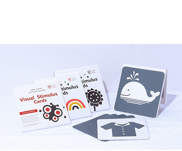 Montessori High Contrast Visual Stimulation & Learning Flash Cards (0–12 Months, 3-Pack)
