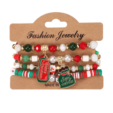 Tayloranne Christmas Charm Beaded Pendant Bracelet (3 years+)