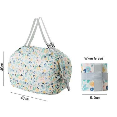 Large Capacity Foldable Reusable Shopper Bag | Grocery Bag - Floral | Alphabet