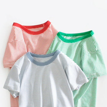 Hello Stripe 100% Cotton Kids T-Shirt - 3pcs Pack (1-8 years)