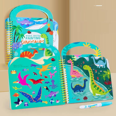 3-in-1 Kids Activity Book – Magic Painting, Stickers & Puzzles (Dinosaurs & Animals)