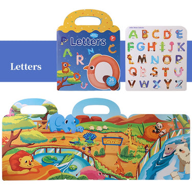 My First Sticker Book - 26pcs Reusable Sticker Book - Dinosaurs | Letters