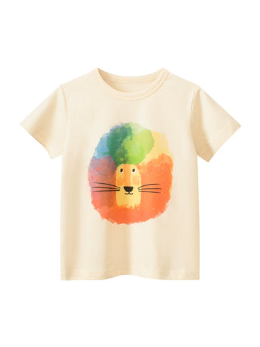 Watercolour Lion 100% Cotton Kids T-Shirt - (1-8 years)