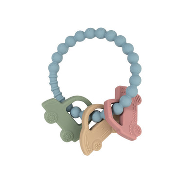 Baby Teether & Sensory Ring – Cars & Fruits (Twin Pack) (6m+)