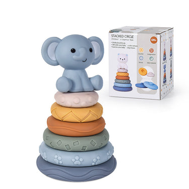 Baby Sensory Stacking Ring | Teething & Squeeze Toys - Bear | Elephant | Bunny