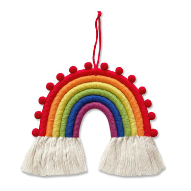 Woven Rainbow Macrame Tapestry Wall Hanging Decor (22x28cm)