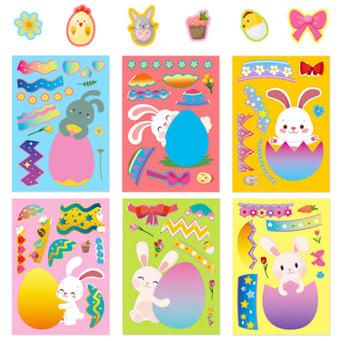 Easter Bunny Puzzle Stickers Set