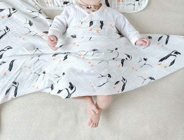 Penguin_swaddle_muslin_cotton_blanket - Taylorson