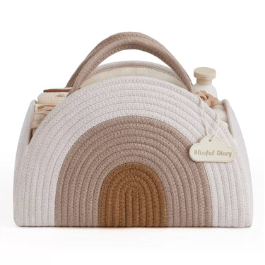 Rainbow Nappy Organizer Storage Basket Caddy Bag (37x27x22cm)