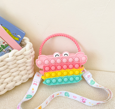 Kids Pop It Handbag Shoulder Bag with Adjustable Shoulder Strap