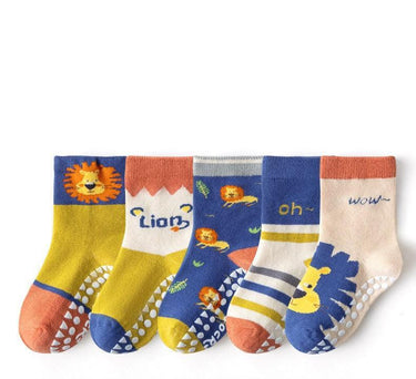 anti-slip-lion-kids-socks-5-pairs-set-1-5years--1 - Taylorson