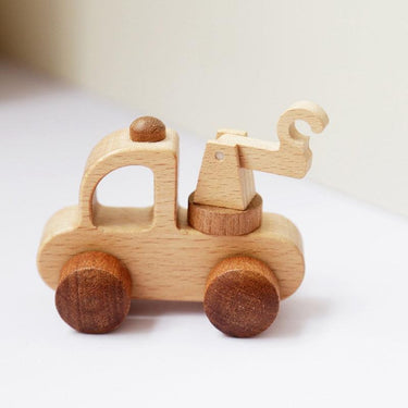 Busy City Wooden Car Toy Set - Police Car, Ambulance, Firetruck, Crane, Helicopter - Taylorson