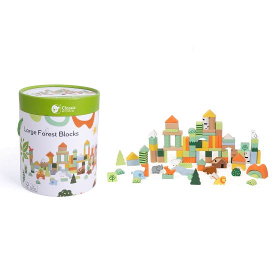 Classic World 100pcs Wooden Building Blocks in Barrel – Taylorson