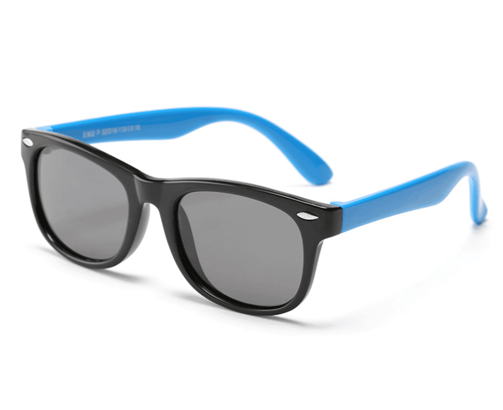Classic Two-Tone Kids Sunglasses - Black/Blue (3-12 years) with Hard Case - Taylorson