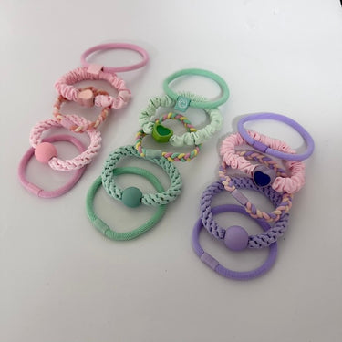 Colourful Candy Pop Kids Pony Tail Hair Ties Set - 15pcs