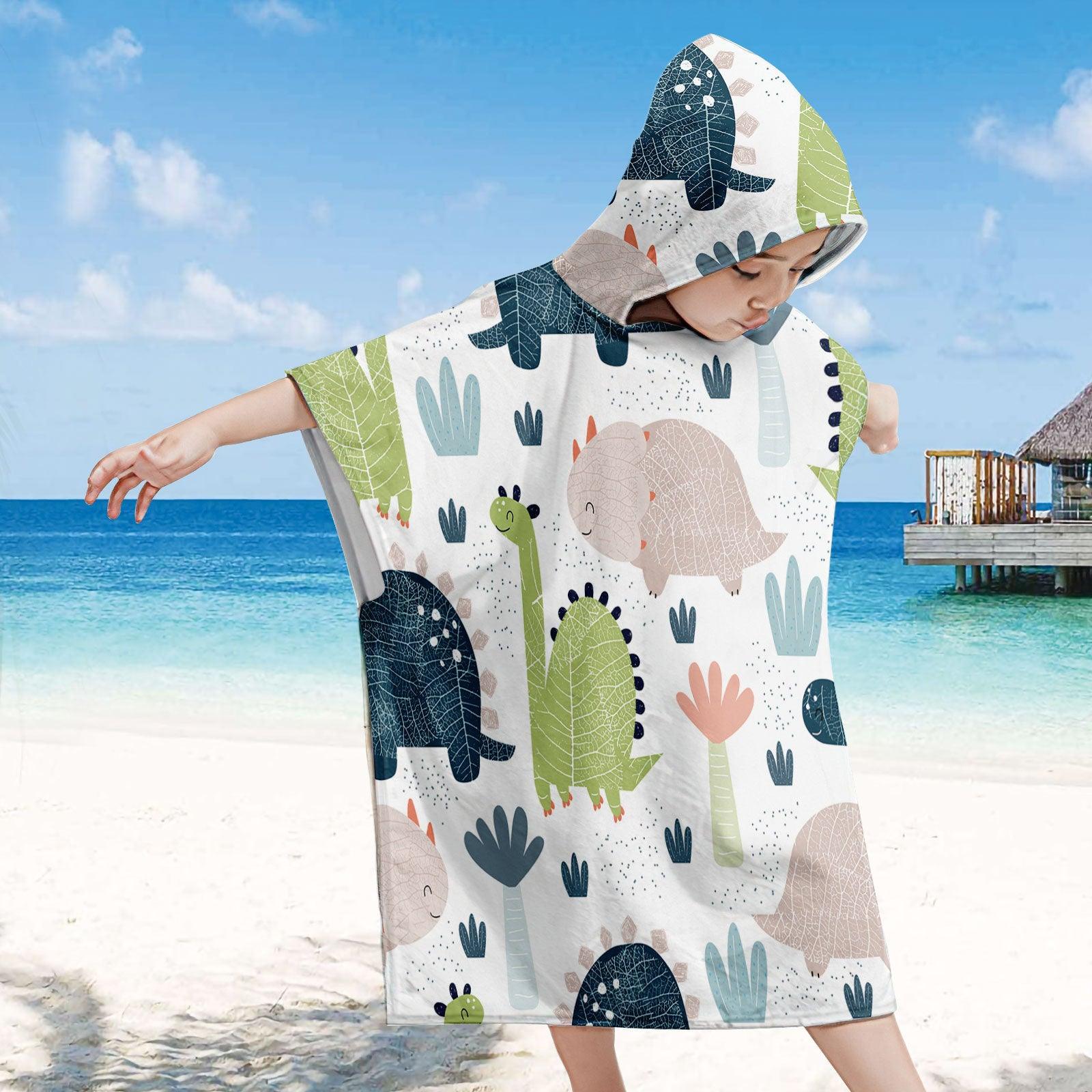 Kids Hooded Bath Towel Roar-ing Dinosaur (75x65cm) – Taylorson