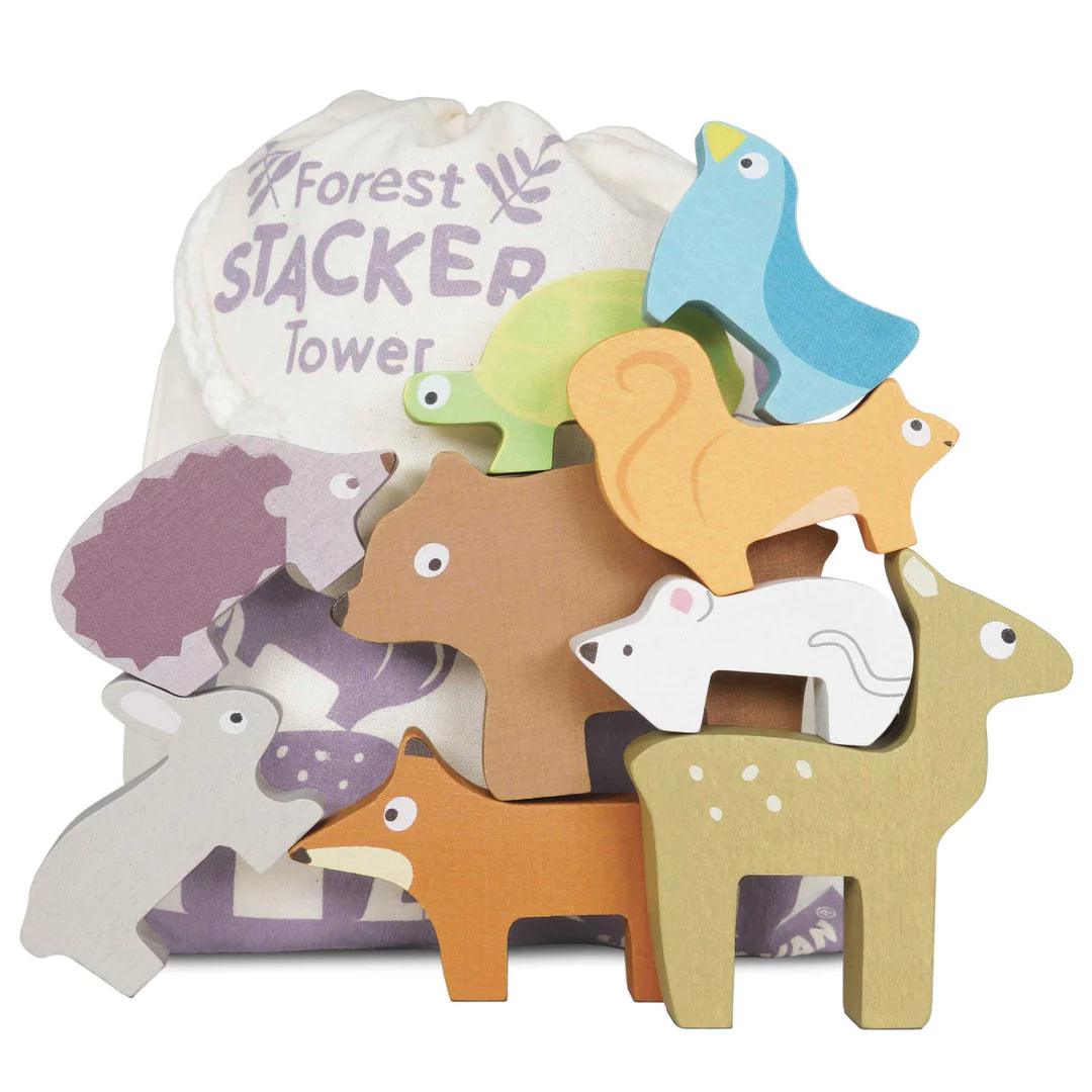 Le Toy Van Forest Animals Wooden Stacking Toys & Storage Bag (Gift Box) - Taylorson