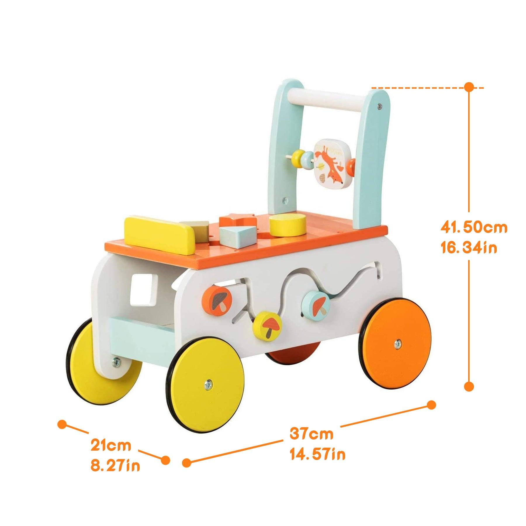 Multifunctional Wooden Baby Walker with Activity Toys - Taylorson