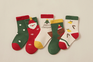 OEKO-TEX Certified Novelty Kids Christmas Socks 5 Pack (0-5 years) - Taylorson