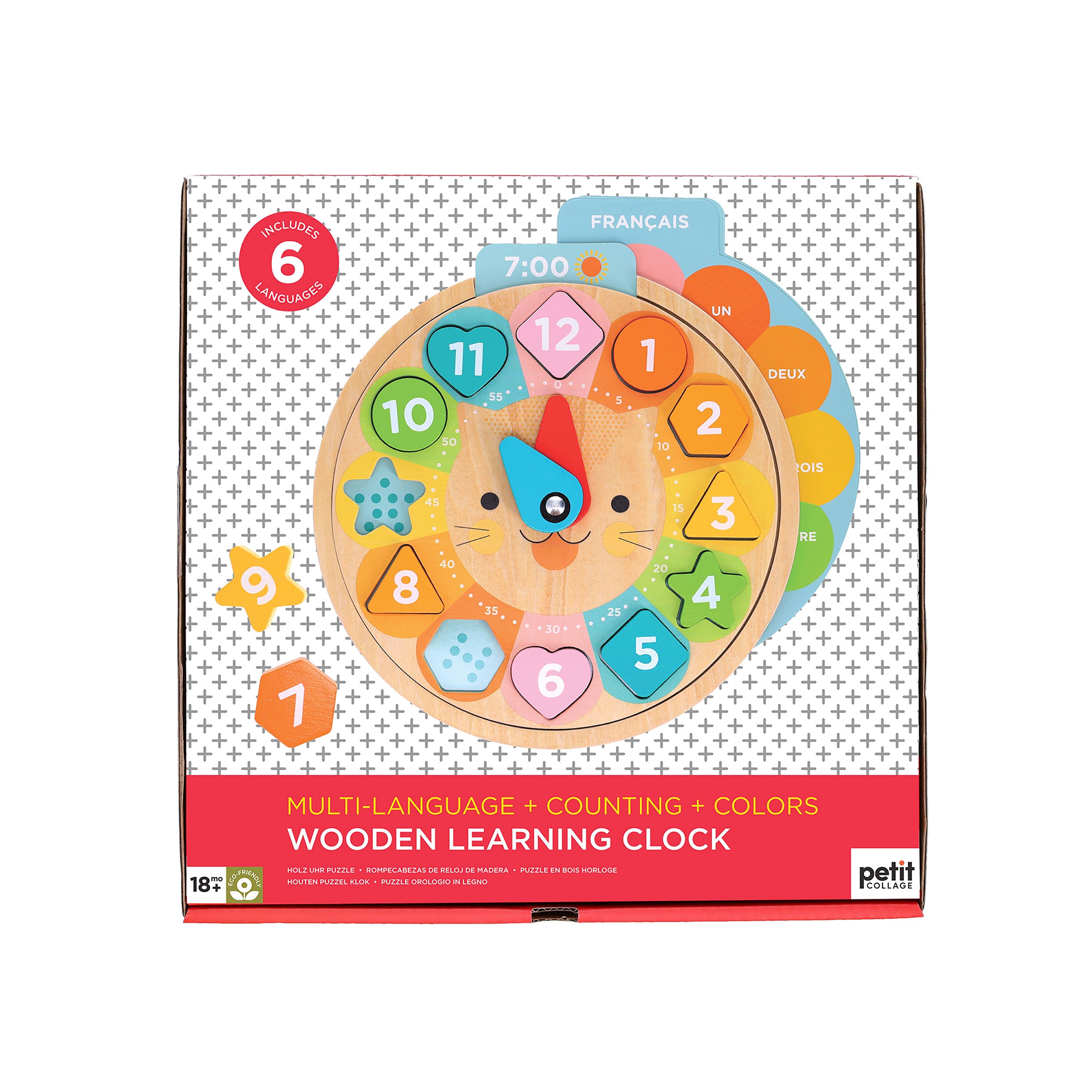 Petit Collage Wooden Learning Clock - Taylorson