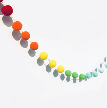 Rainbow Pom Pom Balls Hanging Garland - Taylorson