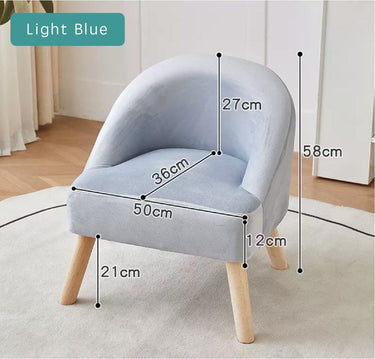 Taylen Premium Lounge Chair Kids Sofa - Velvet Light Blue | Sherpa Pastel Yellow *Clearance - Taylorson
