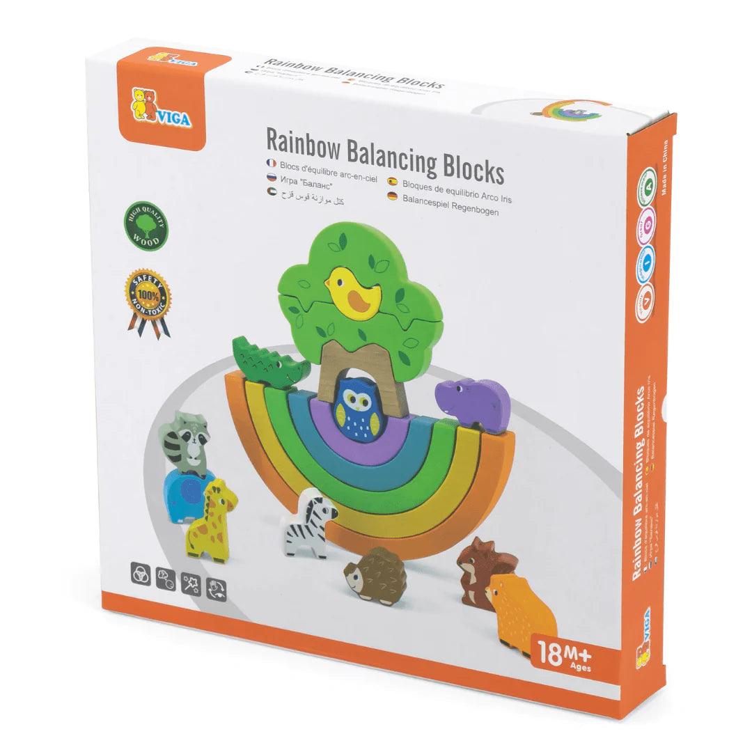 Viga Wooden Rainbow Wild Animals Balancing blocks - Taylorson