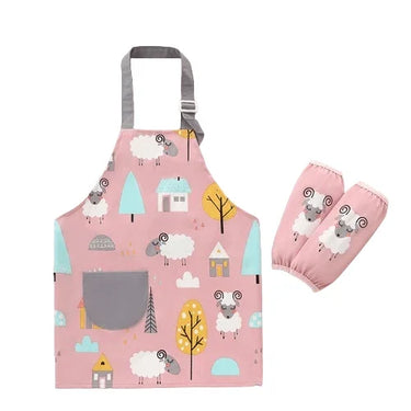 waterproof-children-art-smock-apron-with-sleeve-dinosaur-or-lamb-2 - Taylorson