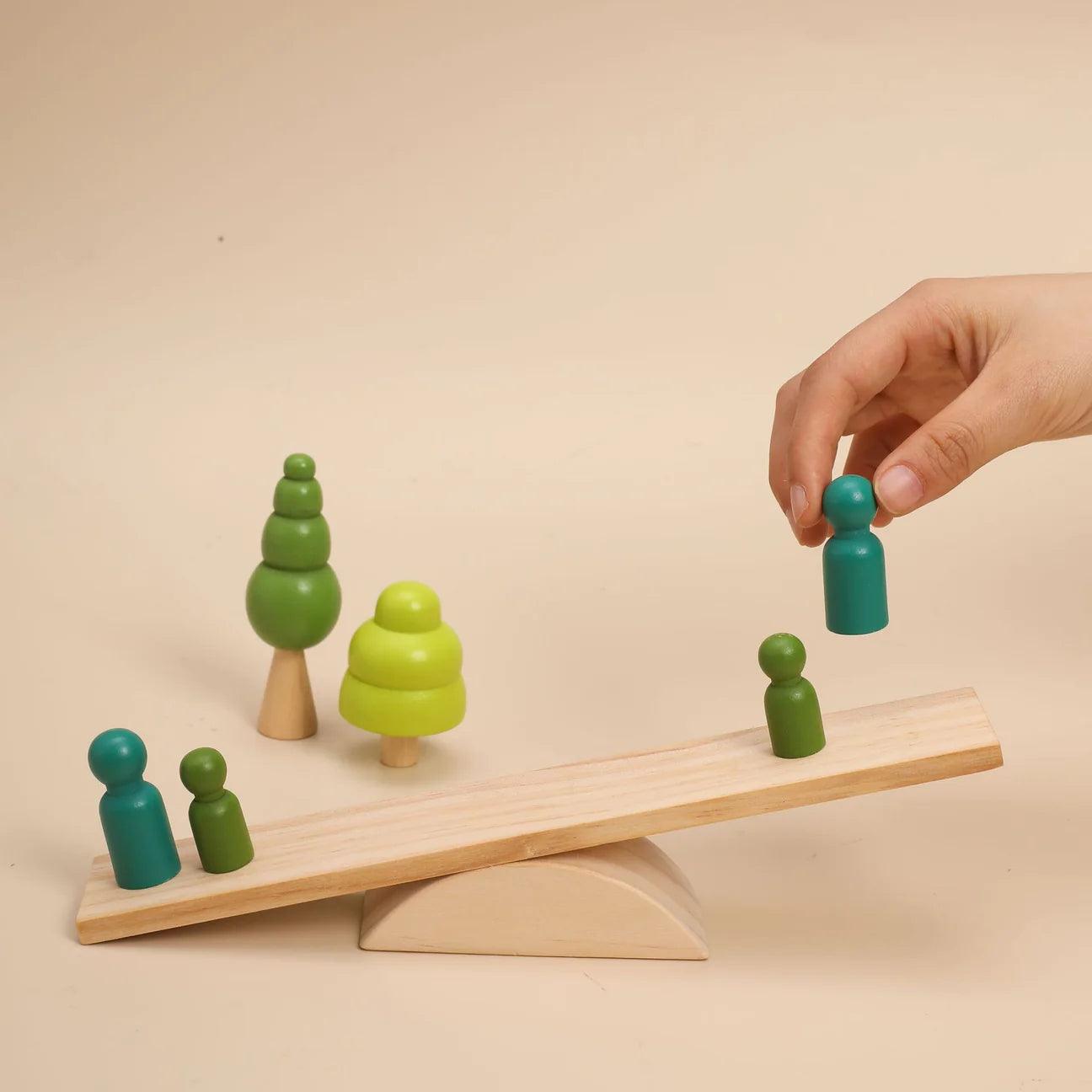 Wooden Forest Balancing Stacking Toy with Figure Set - Taylorson