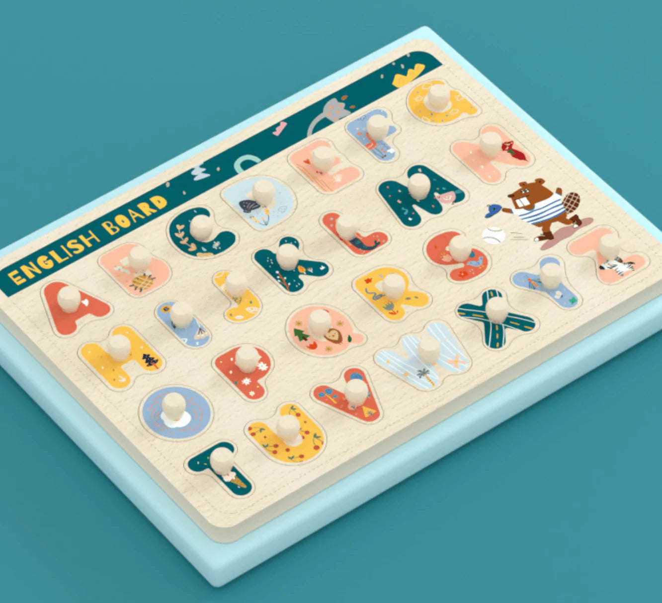 Alphabet Letter Wooden Peg Puzzle Capital Taylorson