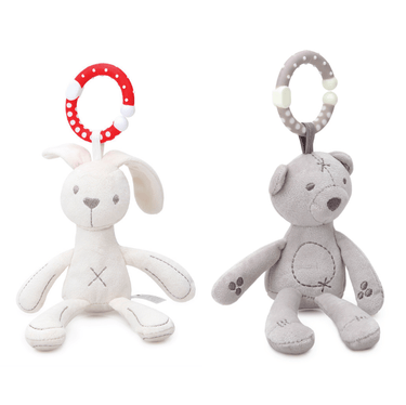 Baby Crib Rattle Toy | Stroller Hanging Toys - Bear & Bunny - Taylorson