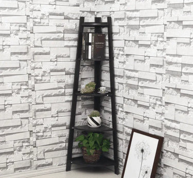 corner-ladder-shelf-storage-or-corner-bookshelf-black-1 - Taylorson
