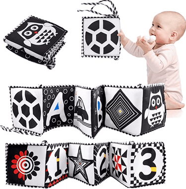 Foldable High Contrast Activity Cloth Book | Soft Baby Book & Crib Toy - Taylorson