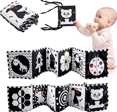 Foldable High Contrast Activity Cloth Book | Soft Baby Book & Crib Toy - Taylorson