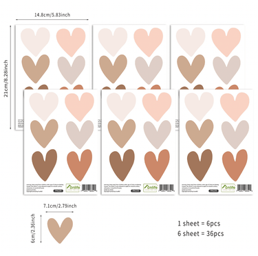 Heart Design Wall Decals - 36pcs - Taylorson