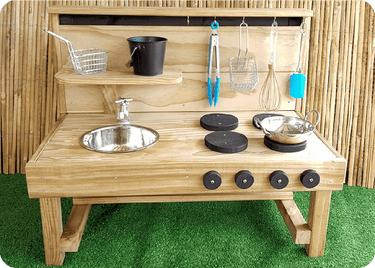 Quality Kids Mini Wooden Mud Kitchen - NZ Made (60cm) - Taylorson