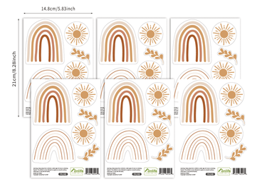 Sun/Leaf/Rainbow Wall Decals - 36pcs - Taylorson