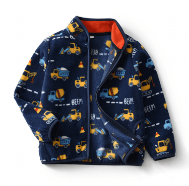 Winter Kids Fleece Jacket - Construction Vehicles (2-6 years) - Taylorson
