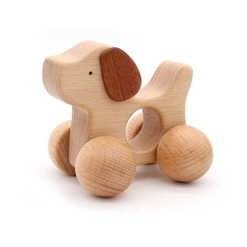Wooden Dog Car - Montessori Toy (7cm x 6.2cm) - Taylorson