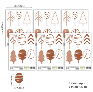 Woodland Trees Wall Decals - 36pcs - Taylorson