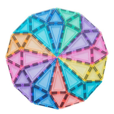 TileTek Magnetic Tiles Toy - Pastel Builder Pack 112pcs (3 years+)