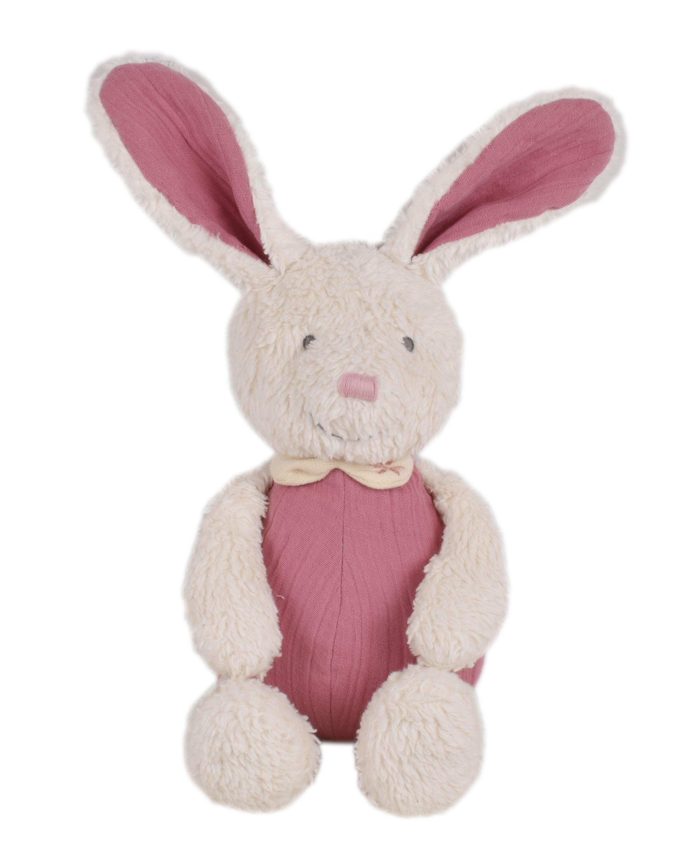 100% Organic Baby Bunny Plush Toy with Muslin Body 30cm - Taylorson