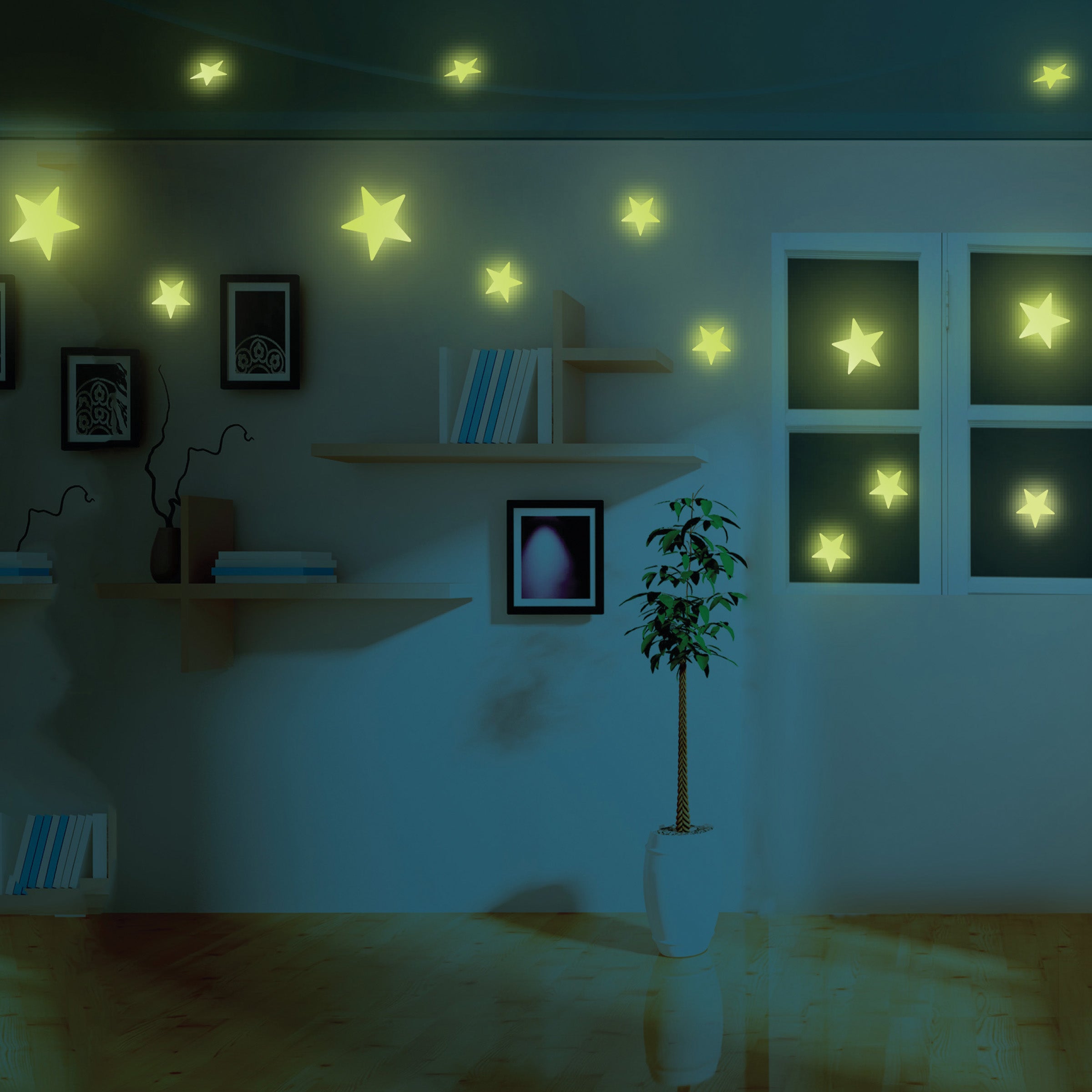 4M Glow in the Dark Mini Stars 60 Pack - Kids Room Decor