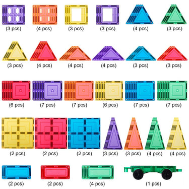 TileTek Magnetic Tiles Toy - Builders Set 110pcs (3 years+)