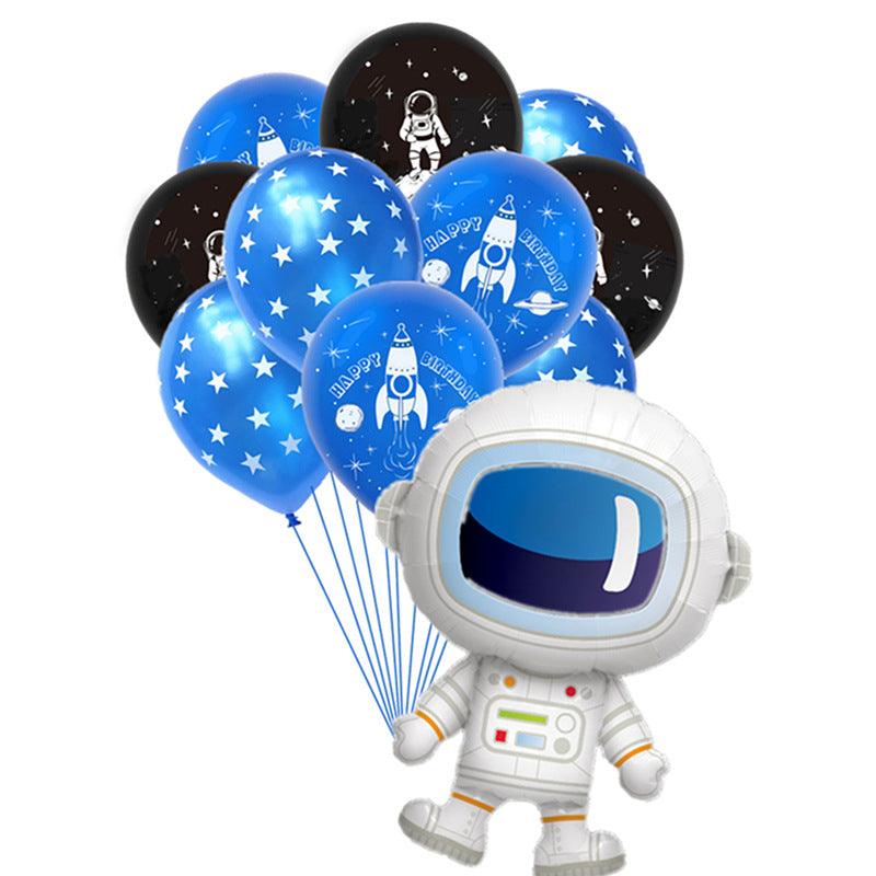Space Theme Birthday Balloon (10 Pack + 1 Foil Astronaut)
