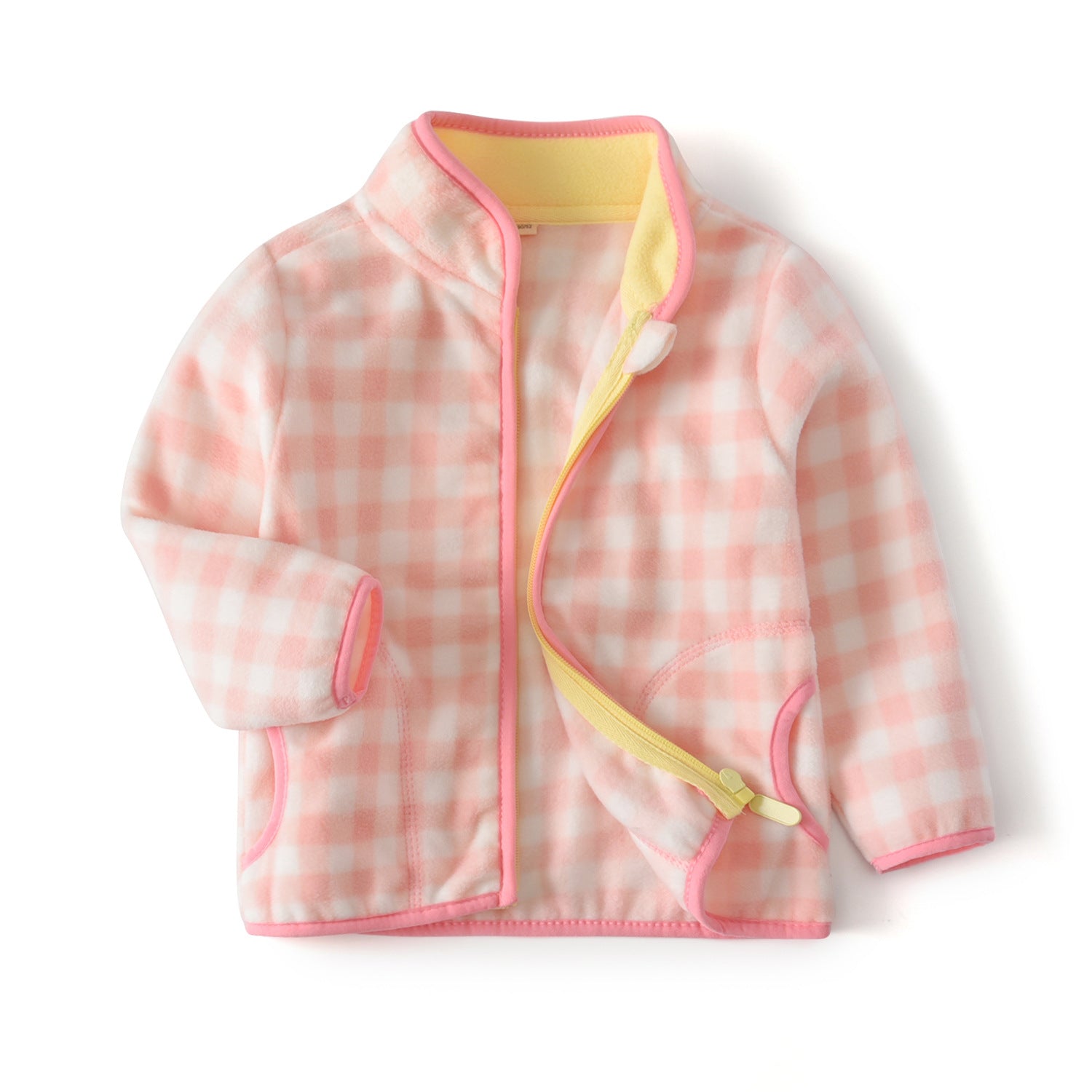 Winter Kids Fleece Jacket - Pink Checked (2-6 years)