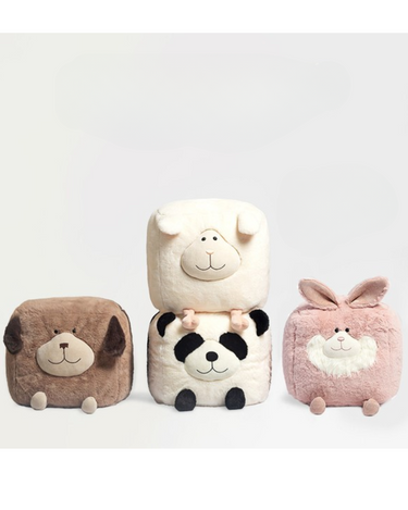 Plush Animal Kids Bean Bag Stool with Inner Liner (Filled Beans) - Puppy | Lamb