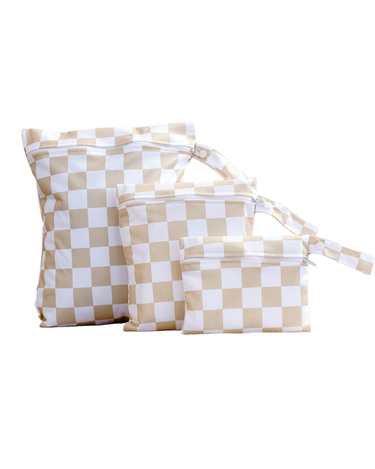 3pcs Set Eco-Friendly Waterproof Wet Bags - Classic Checked