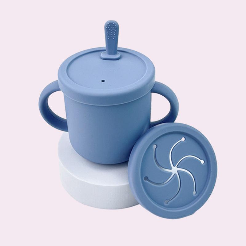 2-in-1 Silicone Snack Cup & Sippy Cup with Straw - Taylorson