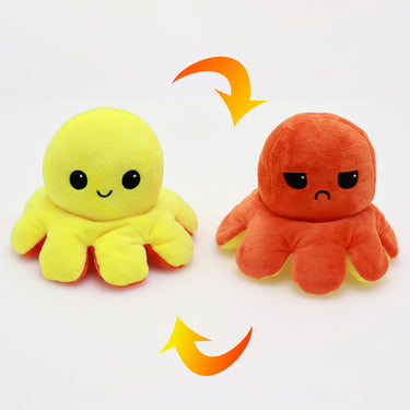 Reversible Emotional Mini Octopus Plush Toy (20x10cm) Assorted